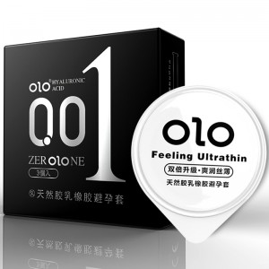【避孕润滑】男神款001玻尿酸安全套3只装中文版 OLO(新品预售)