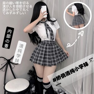 【情趣内衣】清纯学院风格子JK制服套装 佐卡莲/ZOCOA