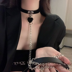 【情趣内衣】情趣皮革项圈牵引绳链条 佐卡莲/ZOCOA