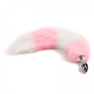 【SM】粉白狐尾sm肛塞 虞姬