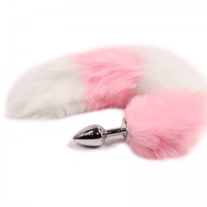 【SM】粉白狐尾sm肛塞 虞姬